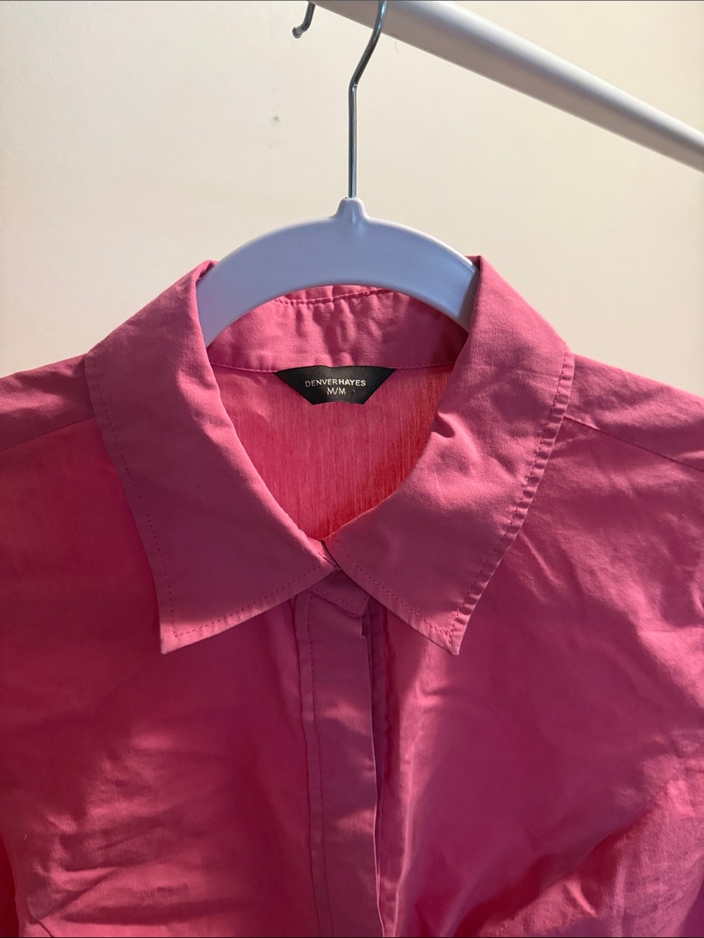 Denver Hayes Hot Pink Collared Button-Up Shirt - Picture 2 of 4